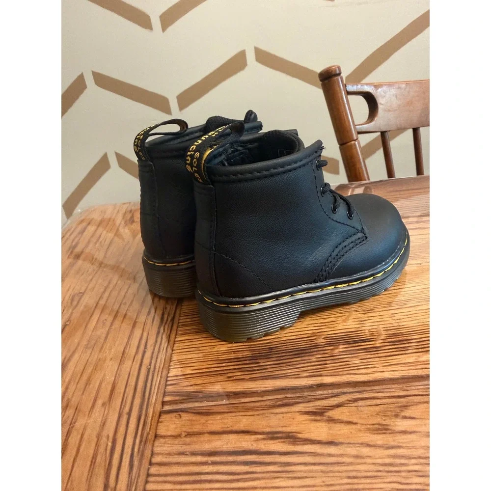 Dr. Martens 1460 I Toddler Boots Size 6 Black Leather Side Zip Lace Up 11854001